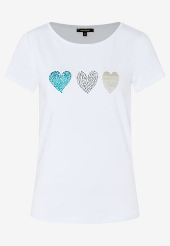 T-Shirt mit Herz-Print  weiß  Frühjahrs-Kollektion