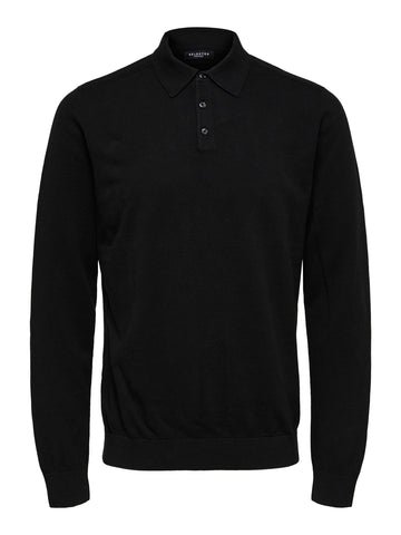 SLHBERG LS KNIT POLO NOOS