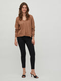 VICOMFY L/S REV V-NECK KNIT TOP/SU/PB