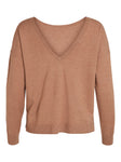 VICOMFY L/S REV V-NECK KNIT TOP/SU/PB