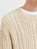 SLHHENRY LS KNIT CABLE CREW NECK W
