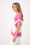 T-Shirt, melone gemustert