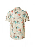 Shirt Short Sleeve Resort Collar Allover Printed  Cotton