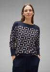 Jacquard Shirt mit Print