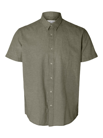 SLHREGNEW-LINEN SHIRT SS CLASSIC