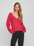 VIRIL REV V-NECK L/S KNIT TOP - NOOS