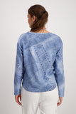 Pullover, indigo gemustert