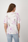 T-Shirt, lavender rose gemustert