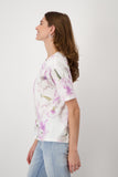 T-Shirt, lavender rose gemustert