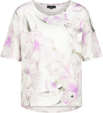 T-Shirt, lavender rose gemustert