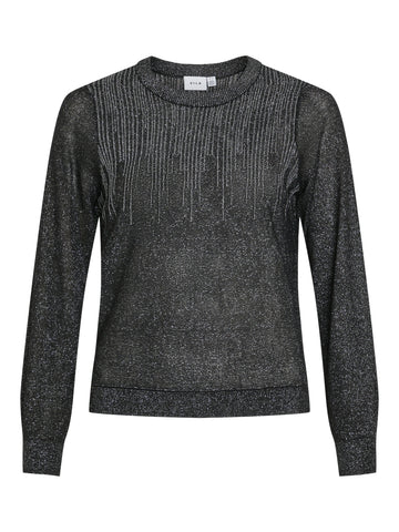 VIVIAN O-NECK L/S GLITTER KNIT TOP