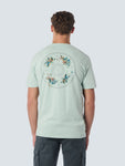 T-Shirt V-Neck Melange Garment Dyed Placed Print