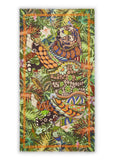 Schal aus Organic Cotton mit plakativem Mandala-Tiger