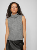 VIBELUNA HIGH NECK S/L KNIT VEST-NOOS