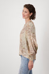 Bluse, brown sugar gemustert