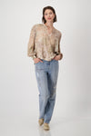 Bluse, brown sugar gemustert