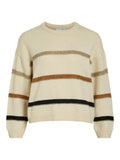 VINEEVA O-NECK L/S STRIPE KNIT TOP/R