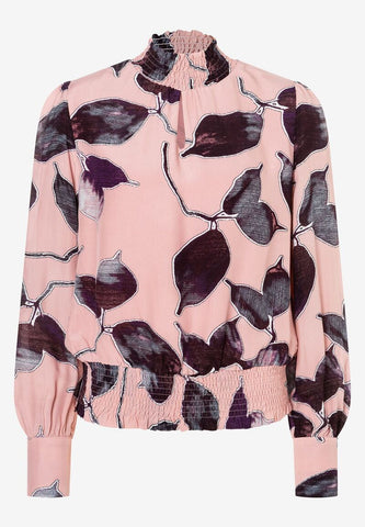 Viskosebluse  Blätterprint  Herbst-Kollektion