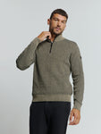 Pullover Half Zipper 2 Coloured Melange