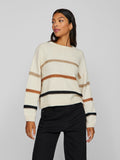 VINEEVA O-NECK L/S STRIPE KNIT TOP/R