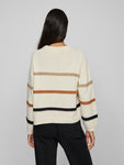 VINEEVA O-NECK L/S STRIPE KNIT TOP/R