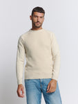 Pullover Crewneck Solid Relief Knit